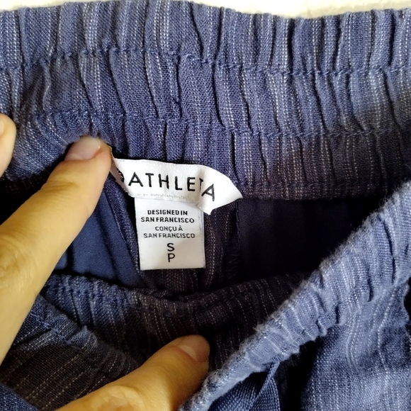 Athleta Retreat Linen Ankle Pant Raining Violet Sz S - Picture 5 of 9